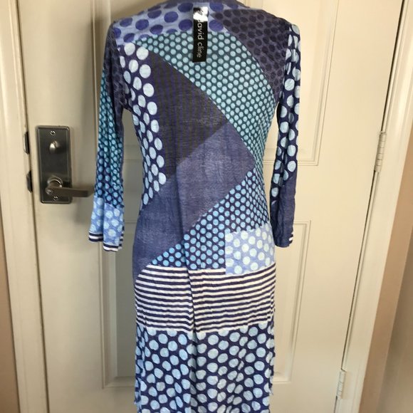 NWT David Cline Womens V-Neck 3/4 Sleeve Burnout Sheath Dress - Picture 3 of 3